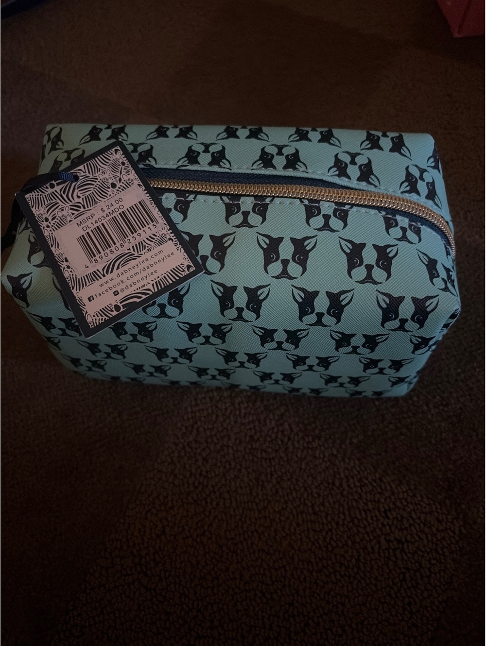 Dabney Lee New York Cosmetic Bag with Dog Print